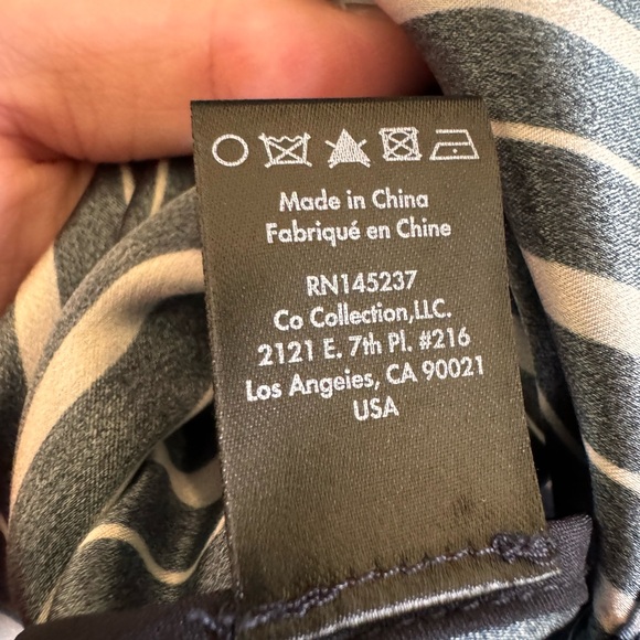 CO 100% Silk Striped Blouse Shirt - XL - Picture 5 of 6